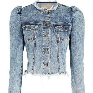 NWT Retrofete Dean Puff Sleeve Denim Jacket - M